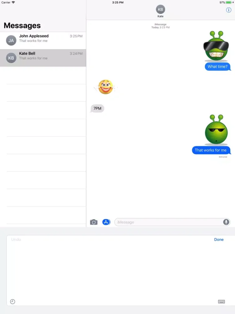 ภาพหน้าจอของ iStickerMania Emoji iPad 