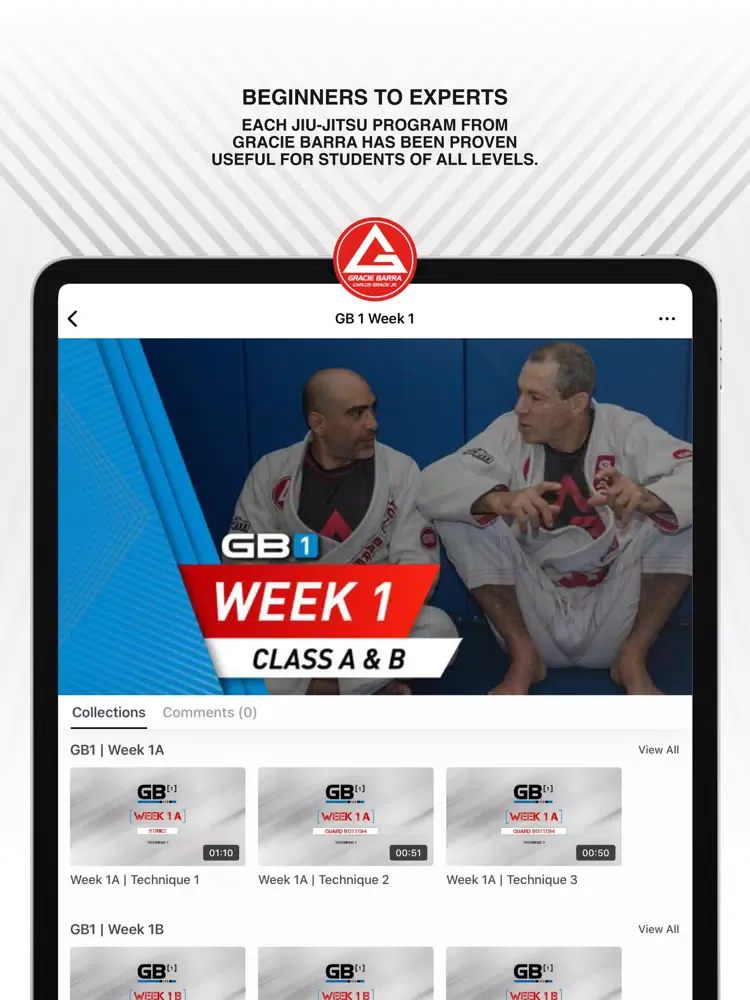 Gracie Barra BJJ Online iPad  स्क्रीनशॉट