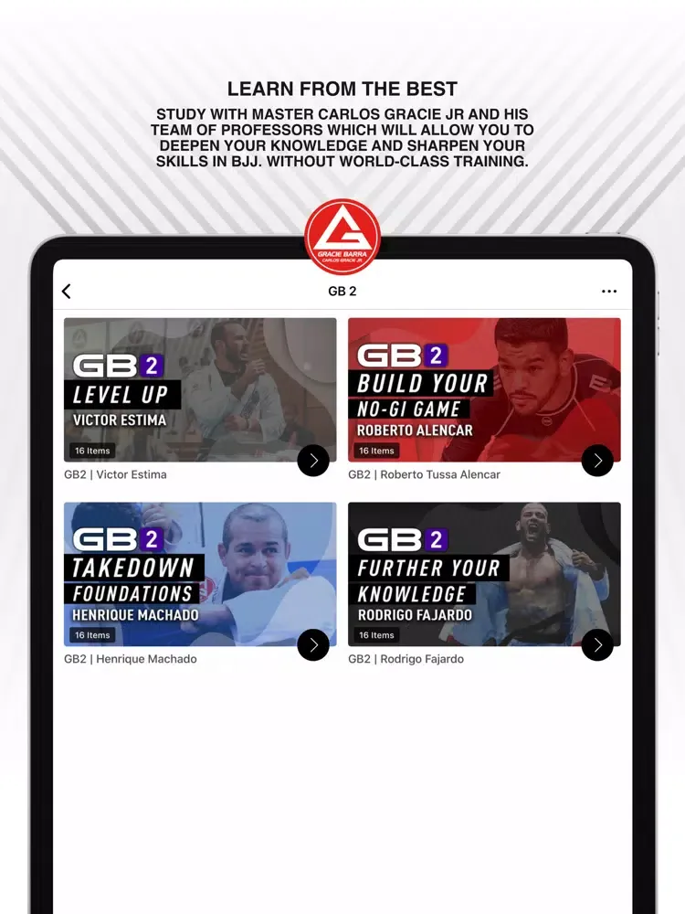 Gracie Barra BJJ Online iPad  स्क्रीनशॉट