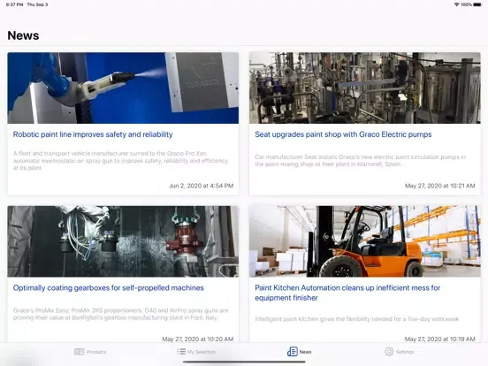 ภาพหน้าจอของ Graco Finishing Equipment iPad 