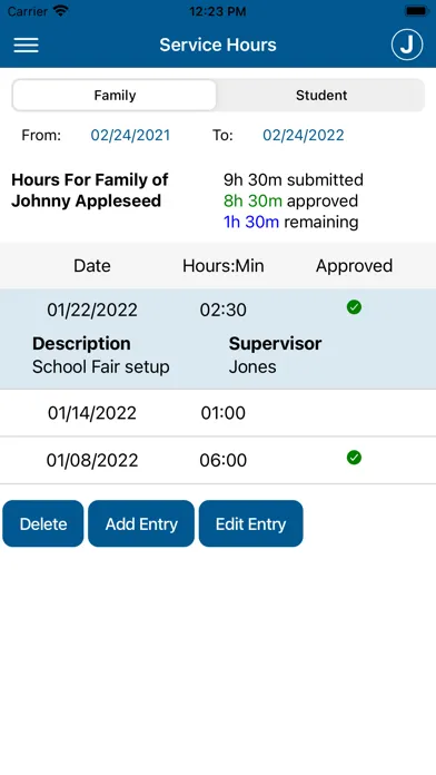 ภาพหน้าจอของ Gradelink Student/Parent App