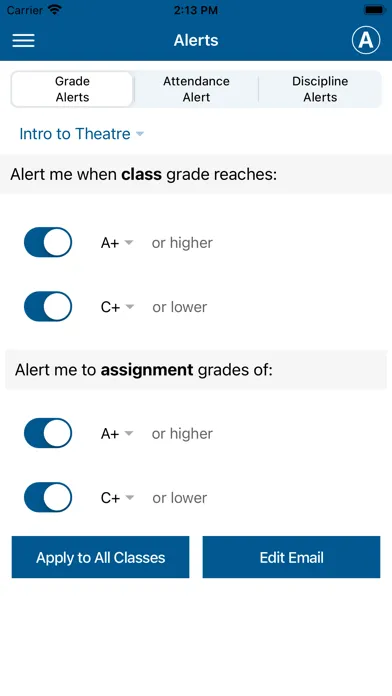ภาพหน้าจอของ Gradelink Student/Parent App