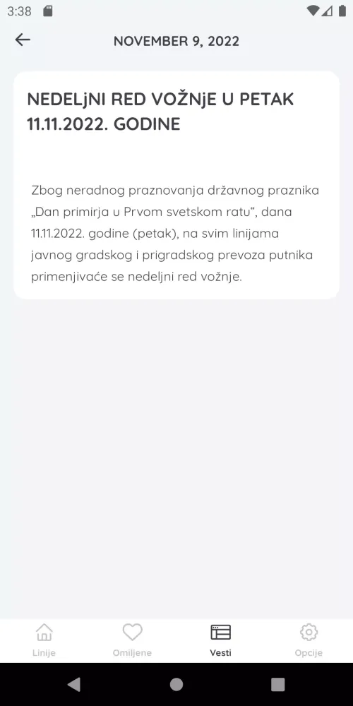 Zrzuty ekranu Public Transport Niš