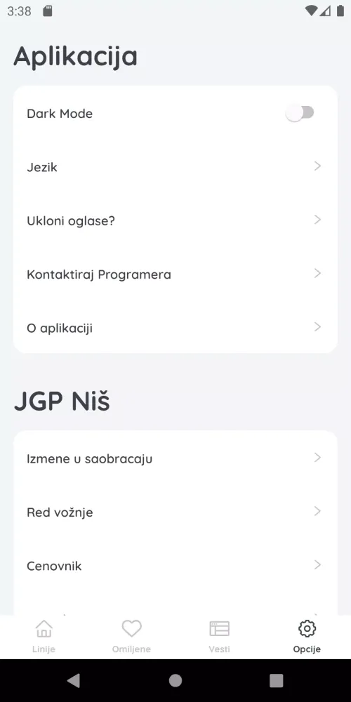 Zrzuty ekranu Public Transport Niš