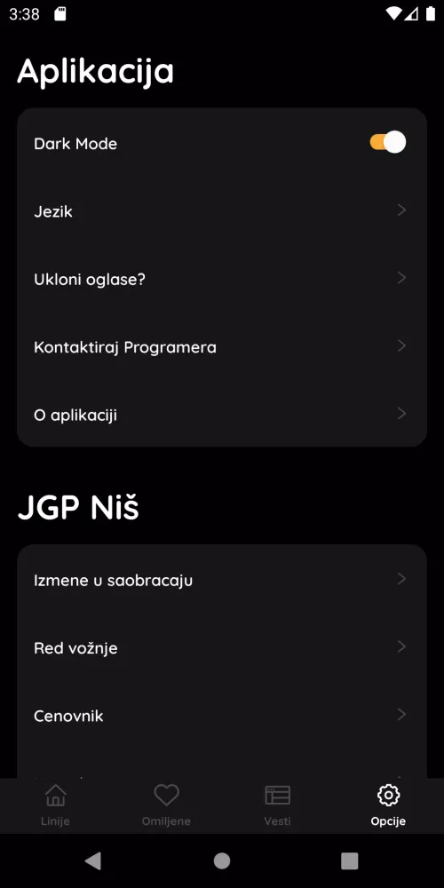 Zrzuty ekranu Public Transport Niš