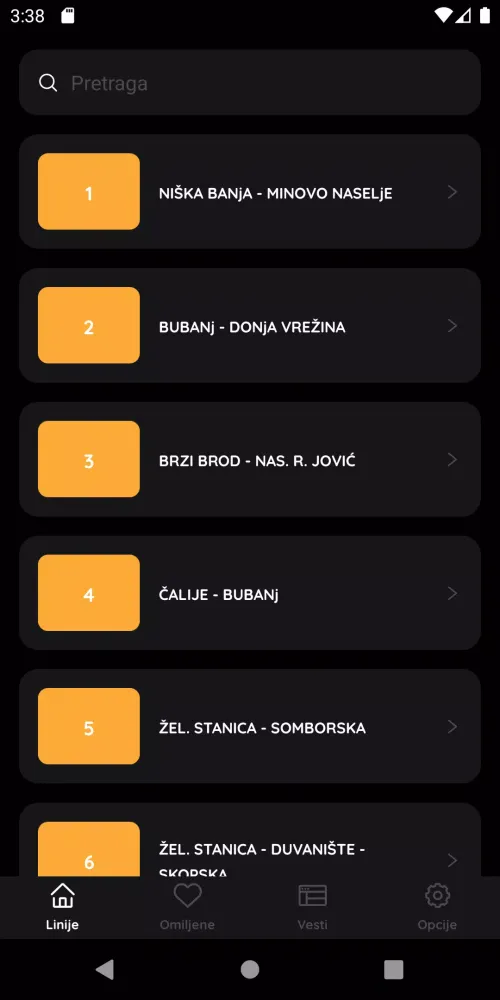Zrzuty ekranu Public Transport Niš