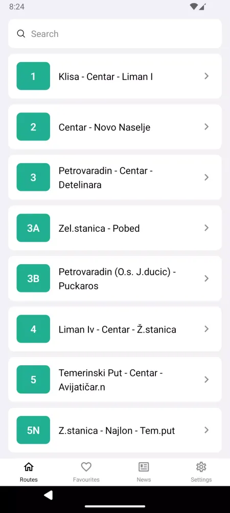 ภาพหน้าจอของ Public Transport Novi Sad