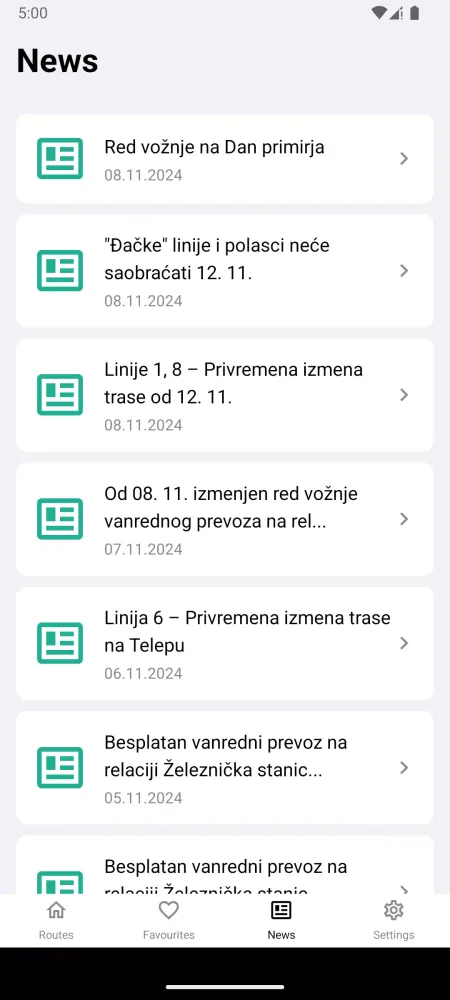 ภาพหน้าจอของ Public Transport Novi Sad
