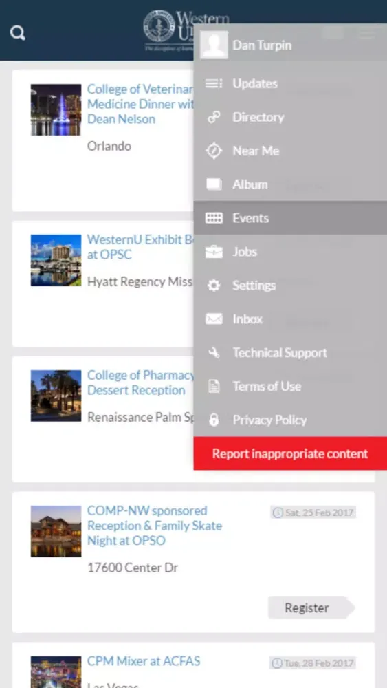 WesternU Connect Screenshots