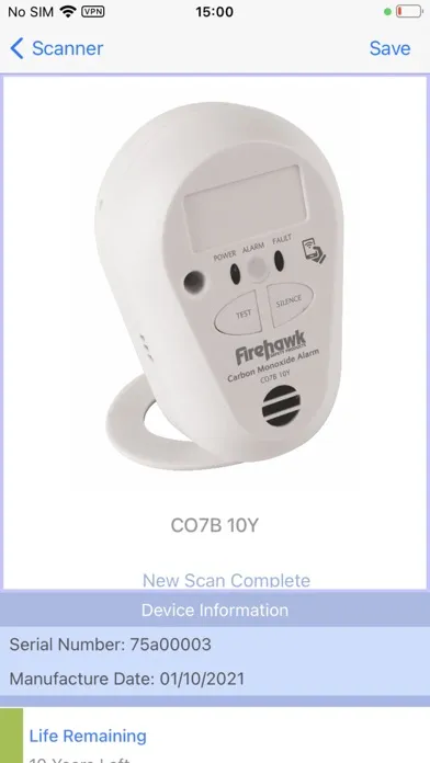 ภาพหน้าจอของ Firehawk Data Scan
