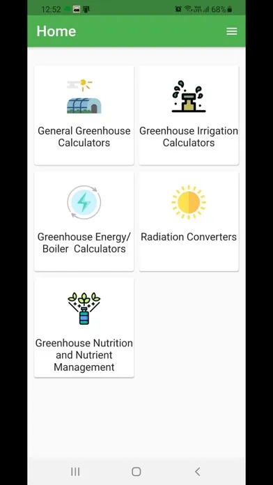 Zrzuty ekranu Greenhouse Growers Toolbox