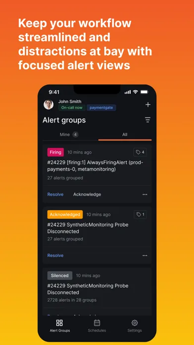 Zrzuty ekranu Grafana IRM