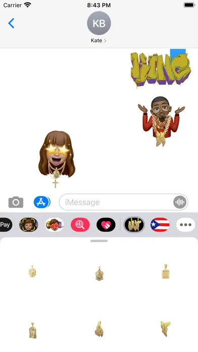 Memoji Bling Gold Chain Graffi應用截圖