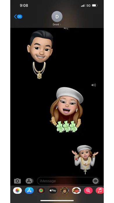 Memoji Bling Gold Chain Graffi應用截圖