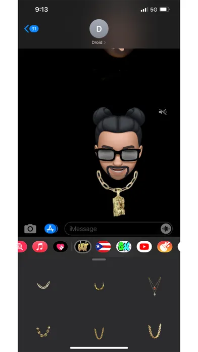 Memoji Bling Gold Chain Graffi應用截圖