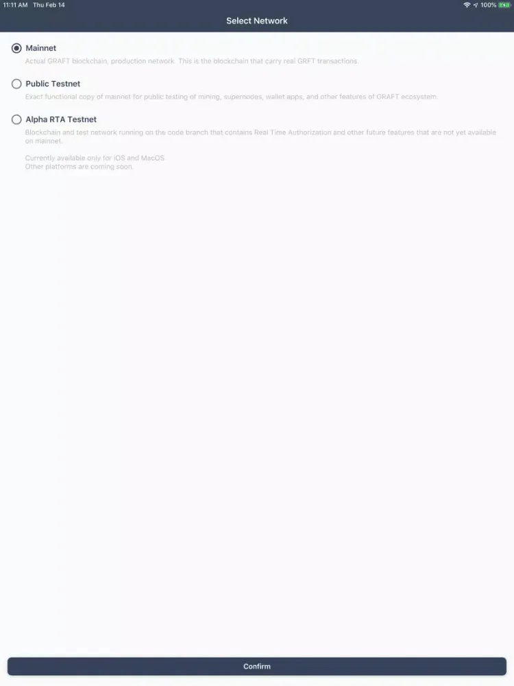 GRAFT CryptoPay Wallet iPad  Screenshots