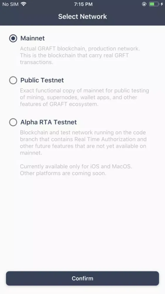 GRAFT CryptoPay Wallet Screenshots