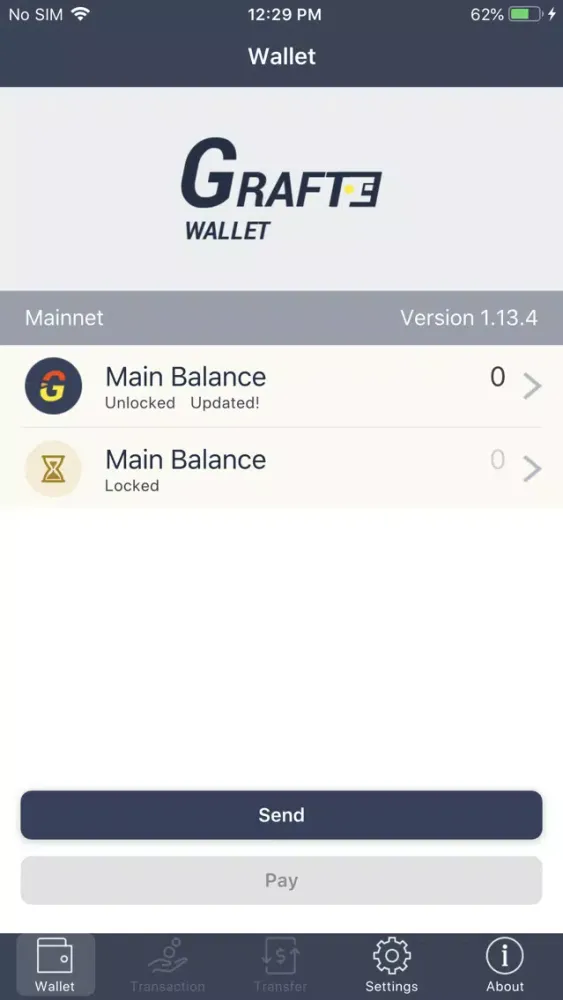 GRAFT CryptoPay Wallet Screenshots