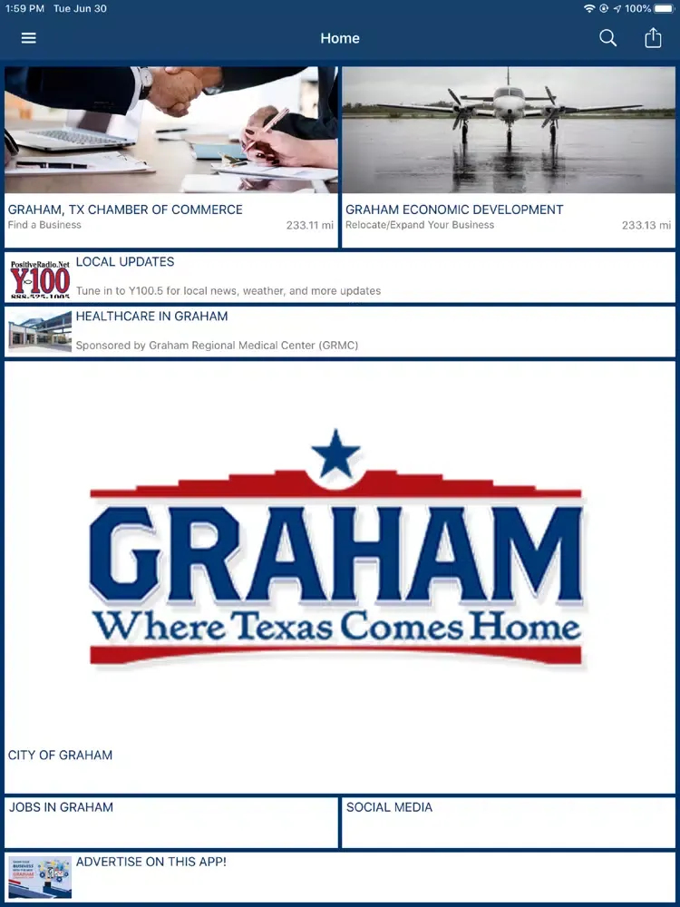 ภาพหน้าจอของ Graham, Texas Community App iPad 