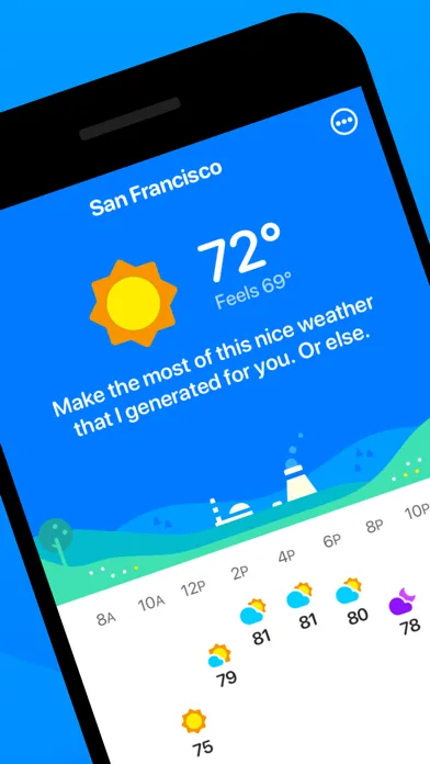 Zrzuty ekranu CARROT Weather: Alerts & Radar