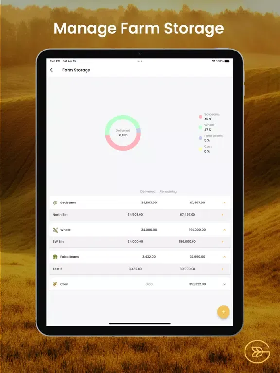 Capturas de tela do AgPro Seeds iPad 