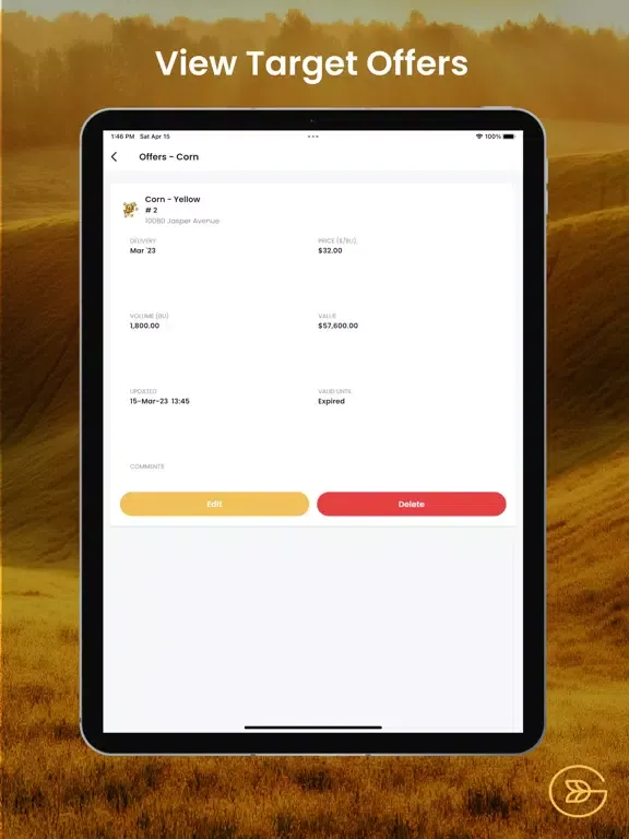 Capturas de tela do AgPro Seeds iPad 