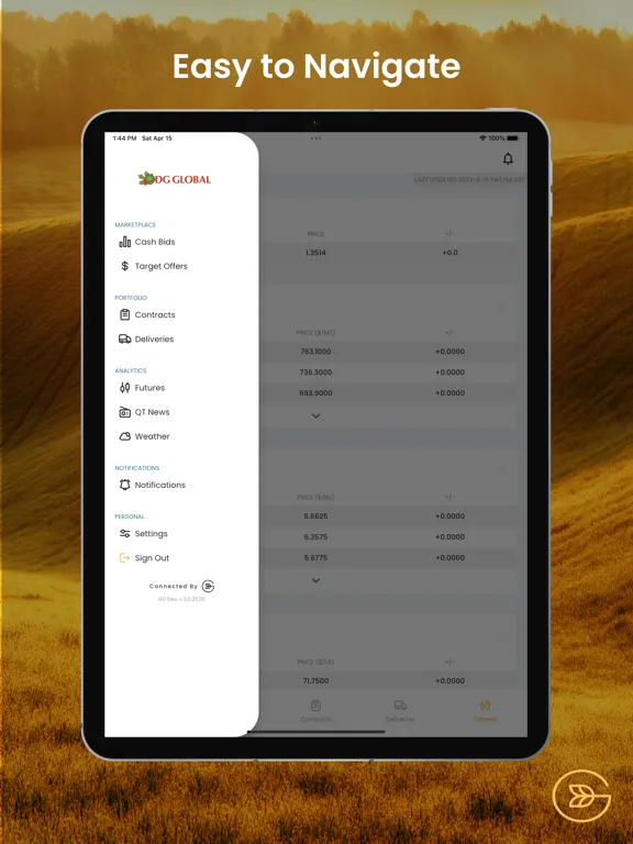 Tangkapan skrin DG Global iPad 