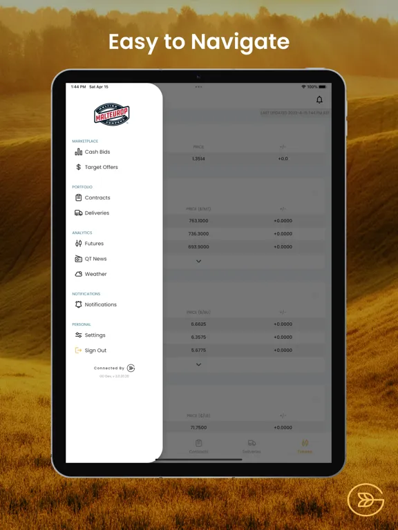 Tangkapan layar Malteurop iPad 