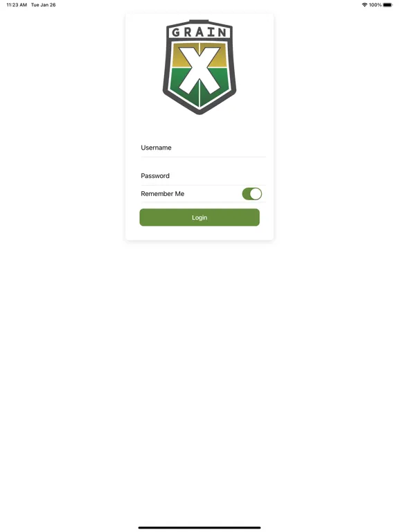 Tangkapan layar GrainX Command App iPad 