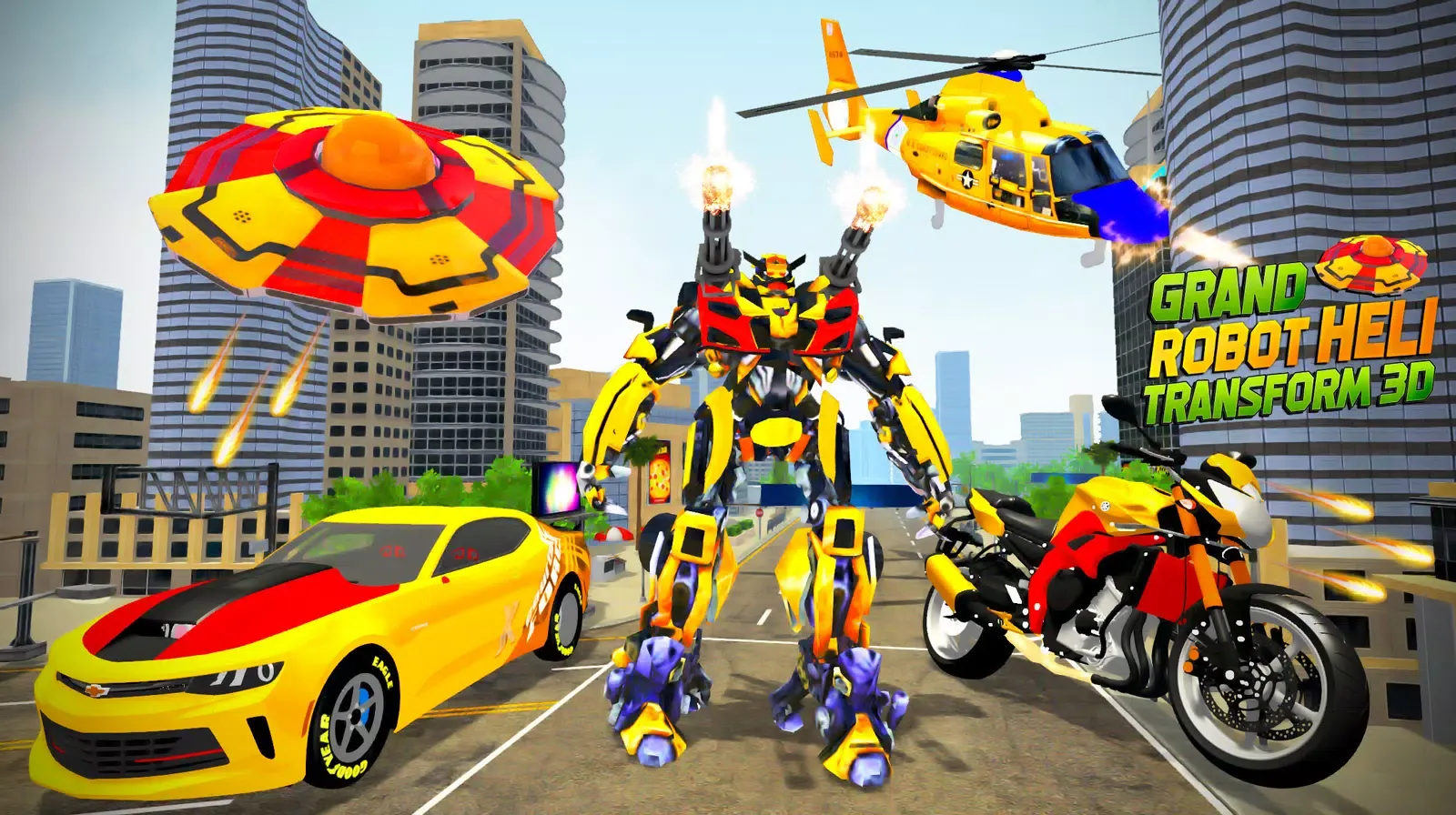 Ảnh chụp màn hình của Helicopter Robot Car Transform