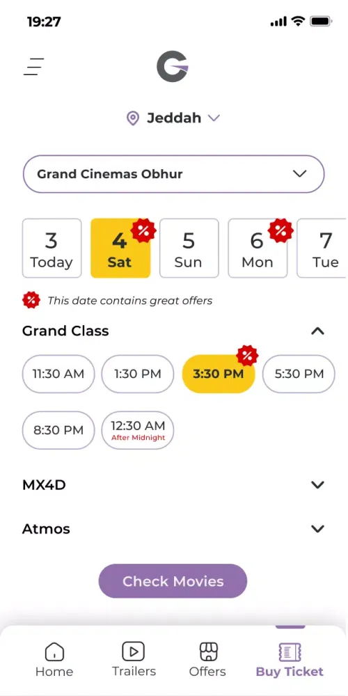 Capturas de tela do Grand Cinemas KSA