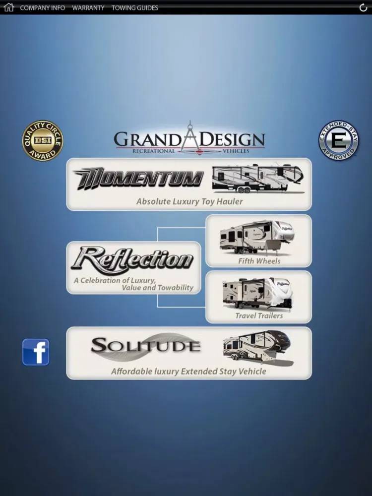 Capturas de pantalla de Grand Design Dealer Resource iPad 