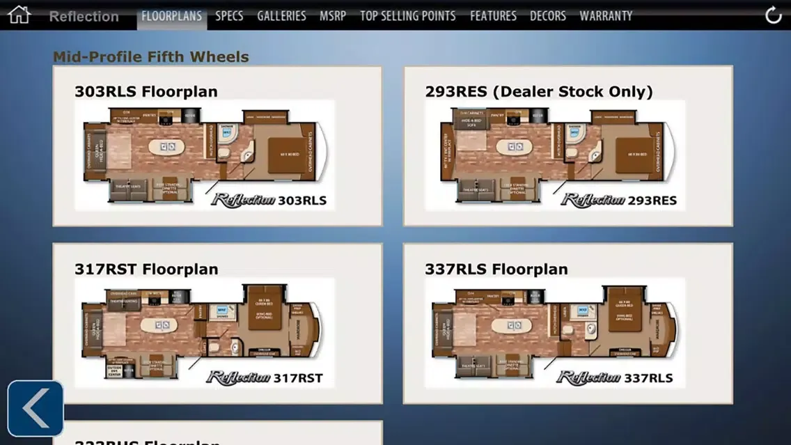 Capturas de pantalla de Grand Design Dealer Resource