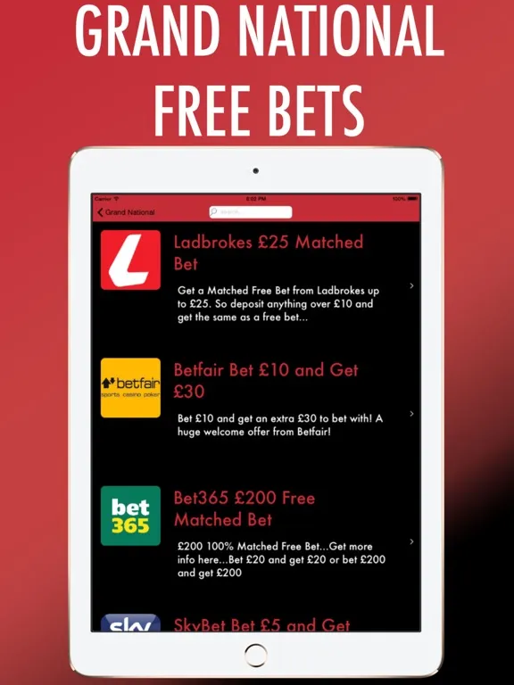 Grand National Betting Tips 2016 - Free Bets & Betting Tips on the Aintree Race iPad 应用截图