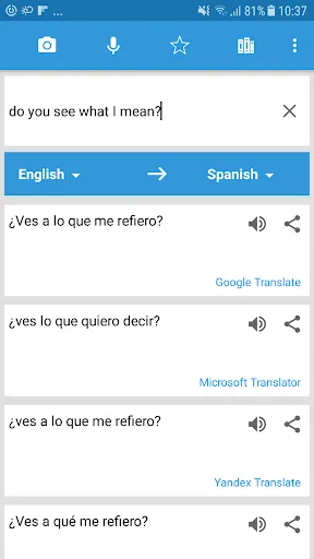 Zrzuty ekranu Translate Box - multiple trans