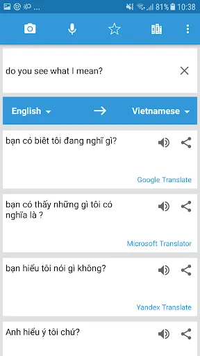 Zrzuty ekranu Translate Box - multiple trans