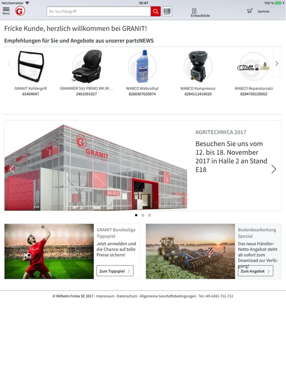 GRANIT PARTS iPad  Screenshots