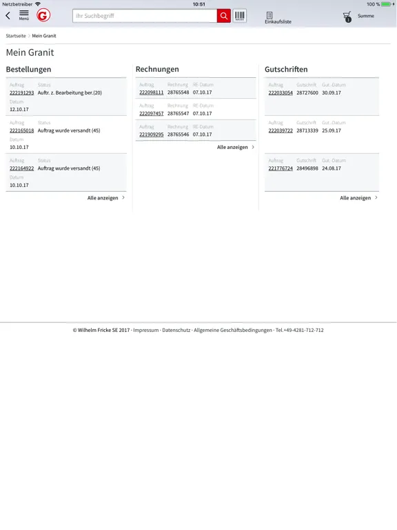 GRANIT PARTS iPad  Screenshots