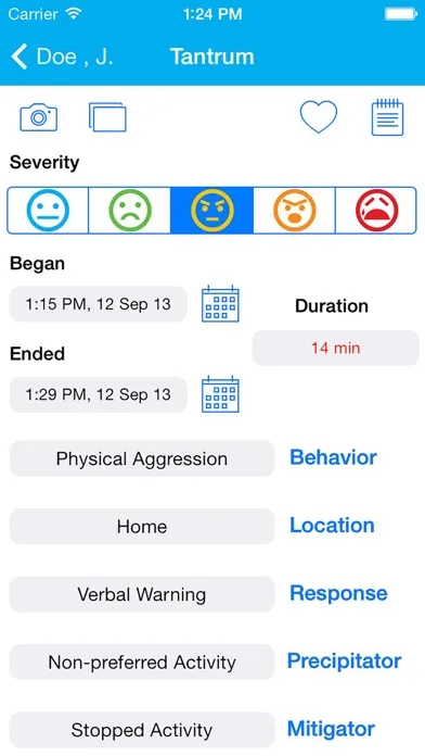 Zrzuty ekranu Tantrum Tracker