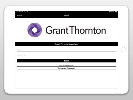 Capturas de tela do Grant Thornton Meetings iPad 