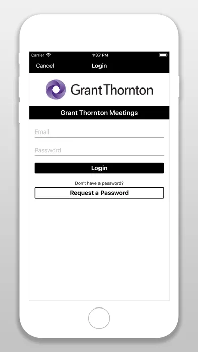 Capturas de tela do Grant Thornton Meetings