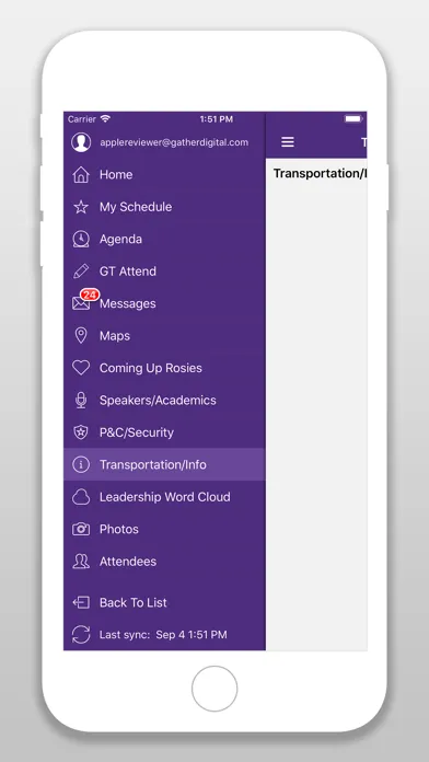 Capturas de tela do Grant Thornton Meetings