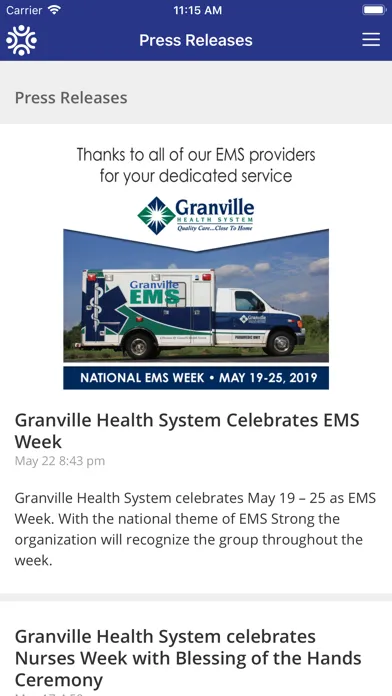 GranvilleOne-Granville Health Screenshots