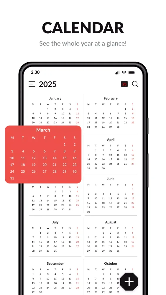 Calendar Screenshots