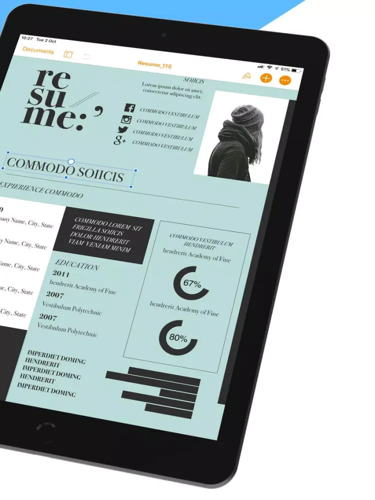 Resume Templates iPad 应用截图