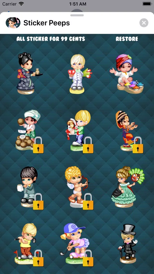 Sticker Peeps سکرین شاٹس