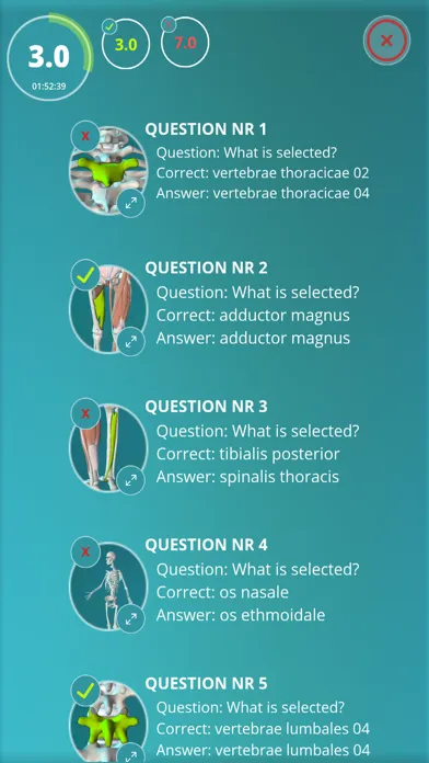 Tangkapan layar Anatomy Quiz - muscles and bones