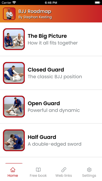 Ảnh chụp màn hình của BJJ Roadmap