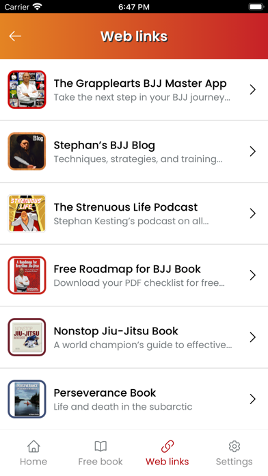 Ảnh chụp màn hình của BJJ Roadmap