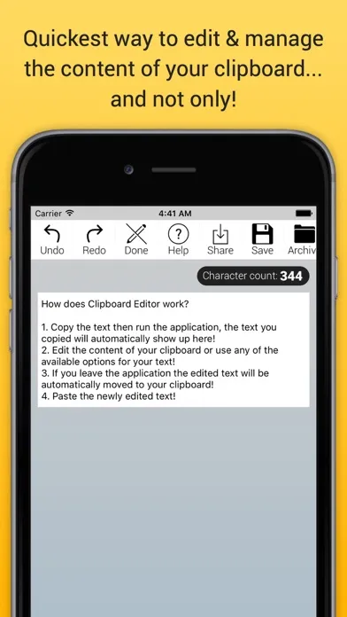 Captures d'écran de Clipboard Editor Lite